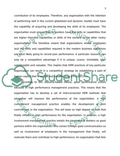 The Effects of Human Resources Management Practices on the Companys Performance