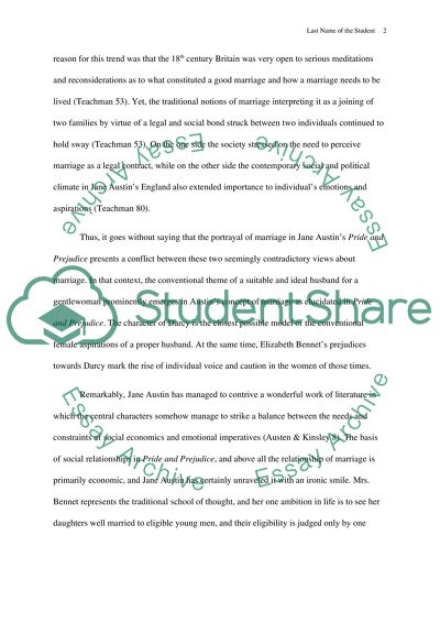 The Portrayal of Marriage: into the Novels Pride and Prejudice and The Country Wife