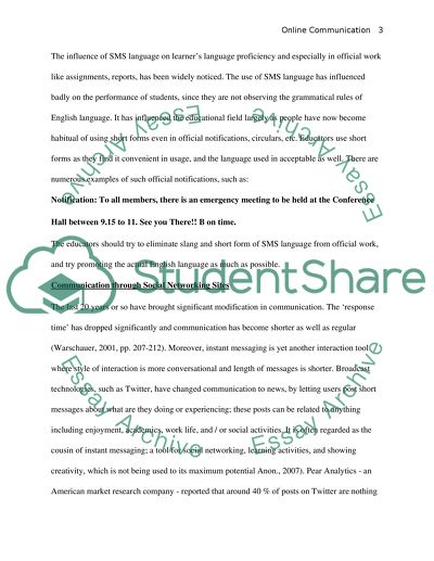 Impact of SMS Language on English Language and Education