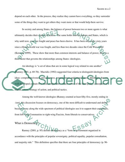 Secrets to a Lasting Peace, What is Democracy