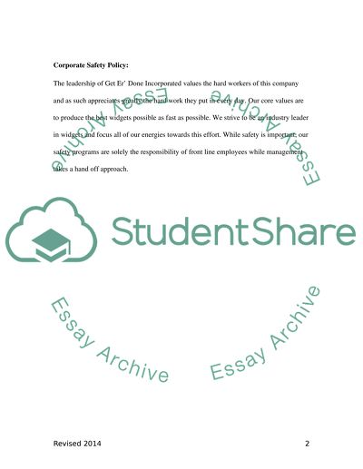 Corporate Safety Policy