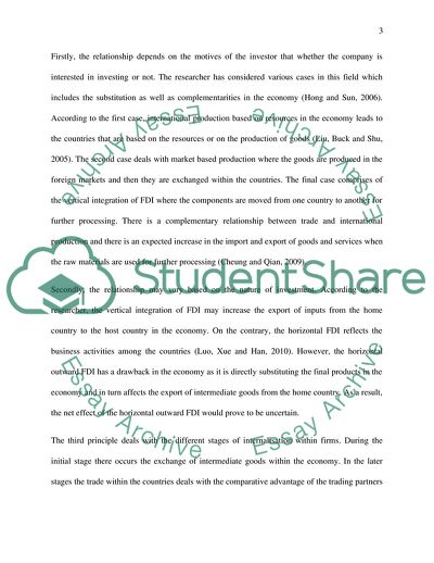 Outward Flow of FDI from China
