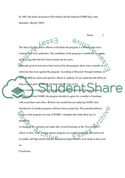 The Drug Abuse Resistance Education