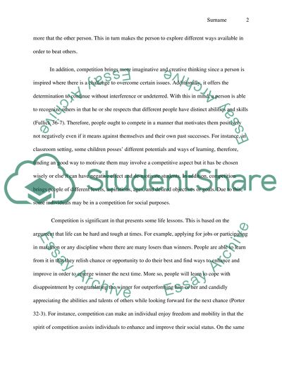 Is Competition Necessary