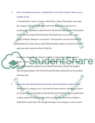 Marketing (brand management question)