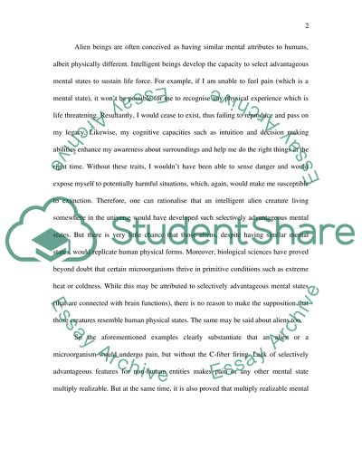 Argument rehearsal for multiple realizability of mental states (contra the identity theory)