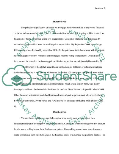 The Recession of 2008 and the Great Depression