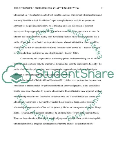 The Responsible Administrator: Chapter Nine