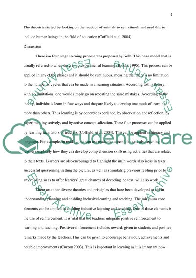 Theories on Learning and Teaching: Behaviourism, Neo-Behaviourism, Humanism, Constructivism