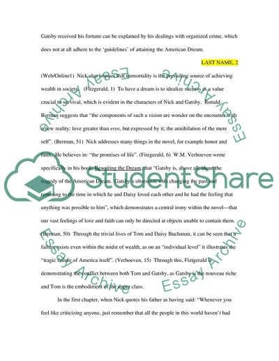 The American Dream Explored in the Great Gatsby