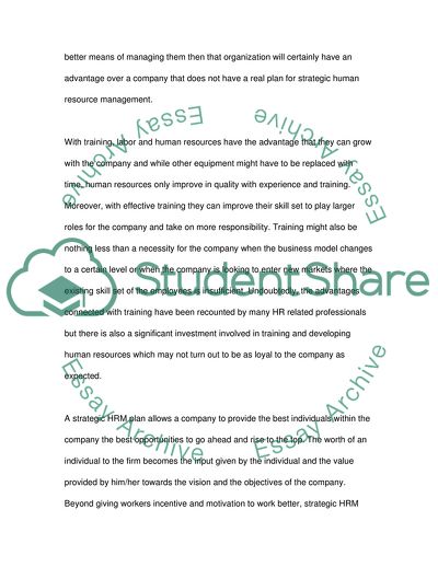 Importance of a HRM Strategic Plan
