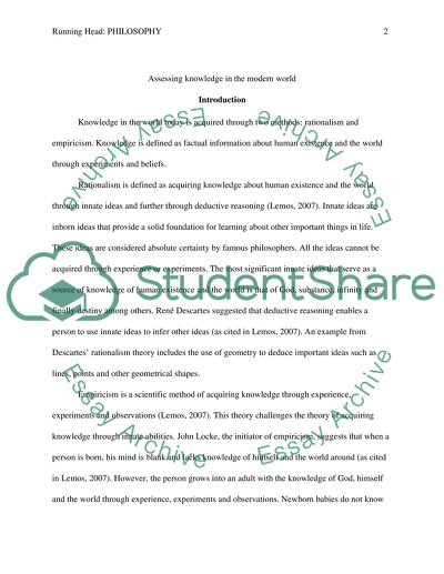 Assessing Knowledge in the Modern World