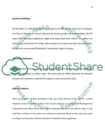 Melvin Washington versus the State of Indiana