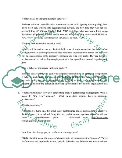 Performance Management: Concepts & Definitions