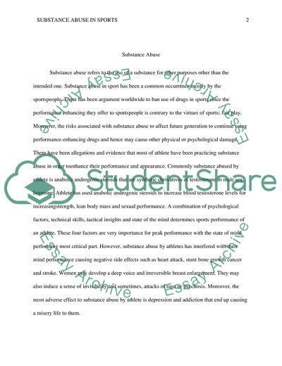 Substance Abuse in Sports