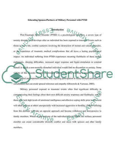 Educating Partners of Military Personnel with PTSD