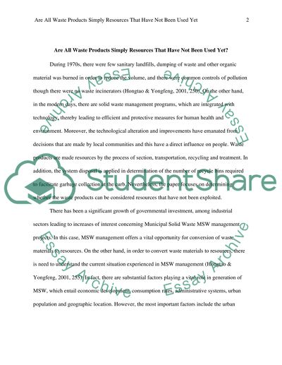 Are all waste products simply resources that have not been used yet