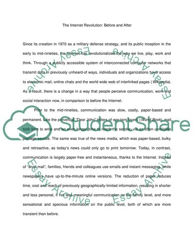 The Internet Revolution: Before and After