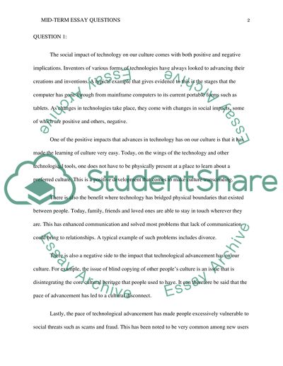 The Social Impact of Technology on the Culture