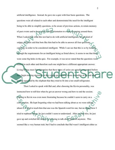 Analysis of Artificial Intelligence