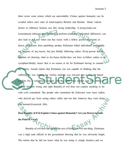 Psychology and Banality of Evil