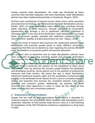 Trade Liberalisation Schemes