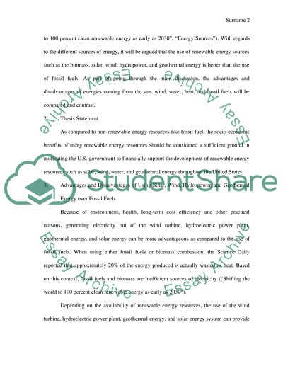 Sustainable Energy Resourses vs. Climate Change