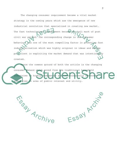 The Common Ground of Two Article abuot Changing Consumer Demand in the US