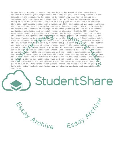 Enterprise Resource Planning