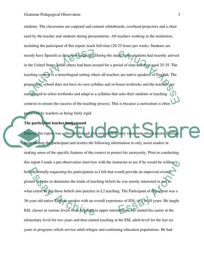 Philosophy Or Beliefs About Grammar Teaching