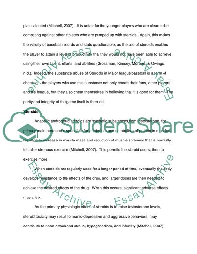 The use of steroids in major league baseball