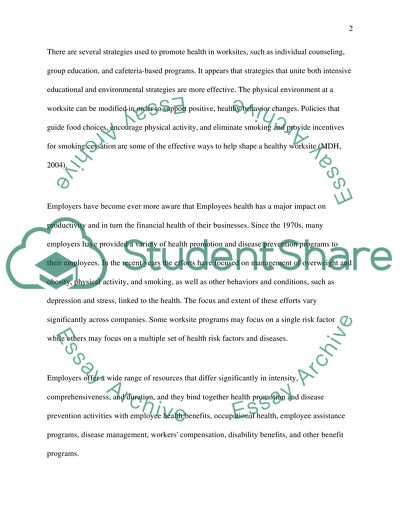 Health Promotion in Small Organizations