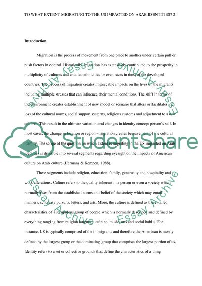 To What Extent Migrating to the Us Impacted on Arab Identities