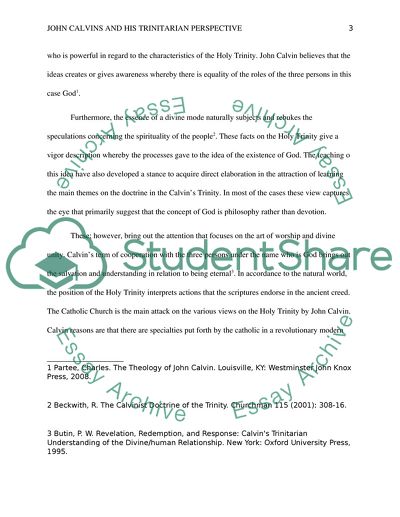 John Calvin and His Trinitarian Perspective