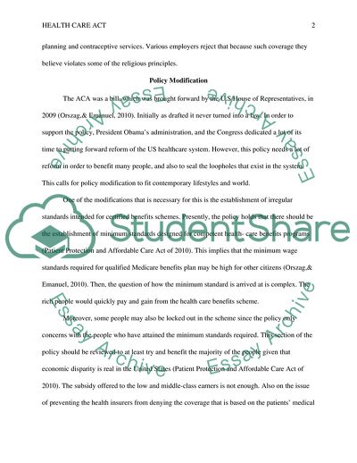 Public Administration - The Good, The Bad, The Ugly - Health Care Act