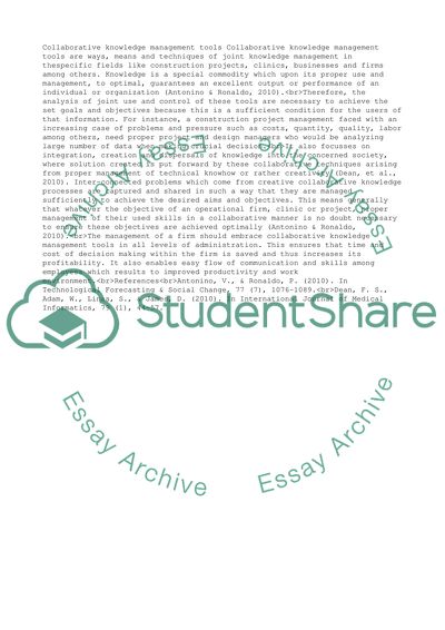 Collaborative Knowledge Management Tools