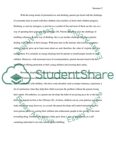 What does a parent face to raise their children