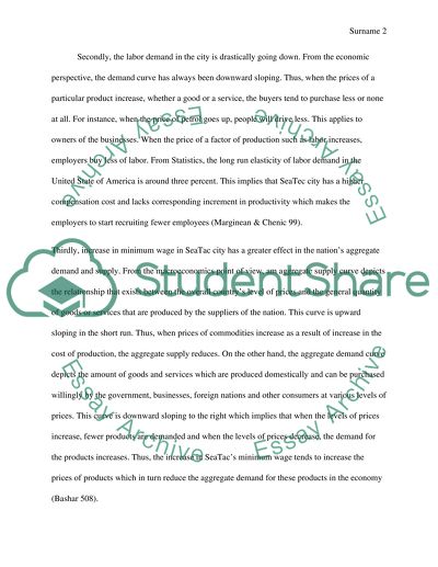 Increase in Minimum Wages in SeaTac Washington