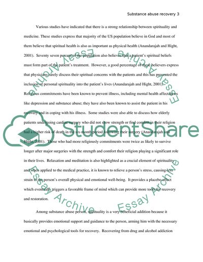 The Effects of Spirituality on Substance Abuse Treatment