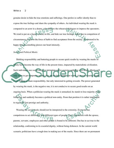 Wearing Social and Political Masks Is Good or Bad