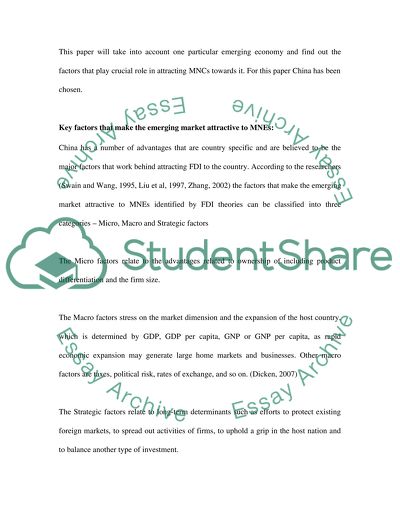 Key Factors That Make the Emerging Market Attractive to MNEs