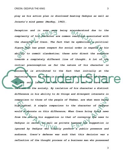 Character of Creon in Oedipus the King