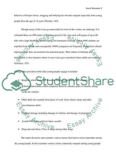 Why Are Young People Drawn towards Crime