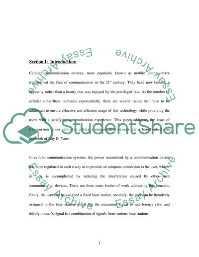 Power Control for Mobile Phones
