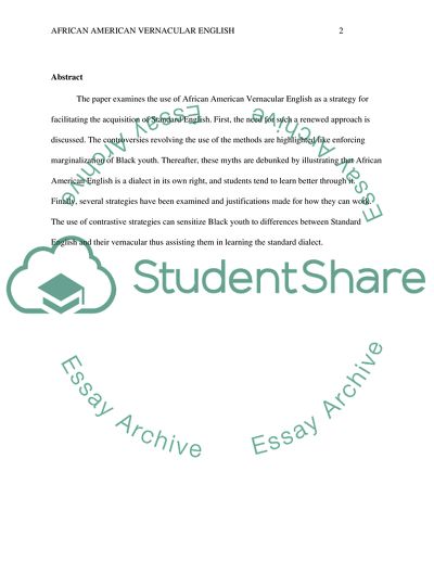 Using African American Vernacular English to Teach Standard American English
