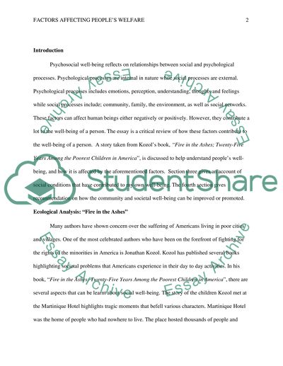 Factors Affecting Peoples Well-Being