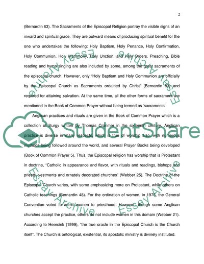 Features and Characteristics of Episcopal Religionn