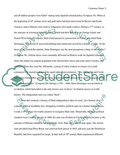 History of Haiti, Madagascar, Burma and Palestine