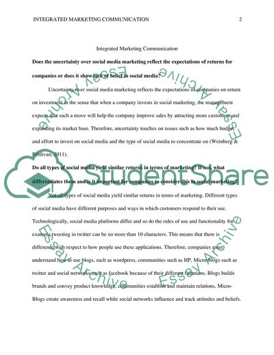 Integrated Marketing Communication