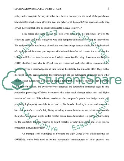 Segregation in Labor Markets, Neighborhood, Education, and Criminal Justice